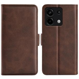 For Xiaomi Redmi Note 13 Pro 5G Dual-side Magnetic Buckle Horizontal Flip Leather Phone Case(Brown)