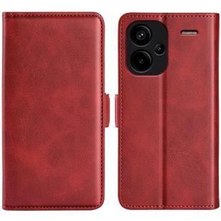 For Xiaomi Redmi Note 13 Pro+ Dual-side Magnetic Buckle Horizontal Flip Leather Phone Case(Red)