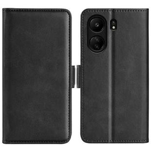 For Xiaomi Redmi 13C 4G Dual-side Magnetic Buckle Horizontal Flip Leather Phone Case(Black)