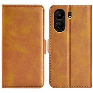 For Xiaomi Redmi 13C 4G Dual-side Magnetic Buckle Horizontal Flip Leather Phone Case(Yellow)