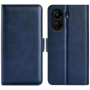 For Xiaomi Redmi Note 13C Dual-side Magnetic Buckle Horizontal Flip Leather Phone Case(Dark Blue)