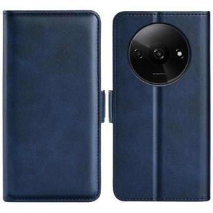 For Xiaomi Redmi A3 Dual-side Magnetic Buckle Horizontal Flip Leather Phone Case(Dark Blue)