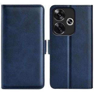 For Xiaomi Redmi Turbo 3 Dual-side Magnetic Buckle Horizontal Flip Leather Phone Case(Dark Blue)