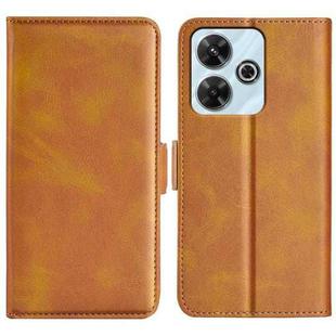 For Xiaomi Redmi Note 13R 5G Dual-side Magnetic Buckle Horizontal Flip Leather Phone Case(Yellow)