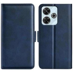 For Xiaomi Redmi Note 13R 5G Dual-side Magnetic Buckle Horizontal Flip Leather Phone Case(Dark Blue)