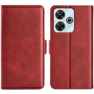 For Xiaomi Redmi Note 13R 5G Dual-side Magnetic Buckle Horizontal Flip Leather Phone Case(Red)