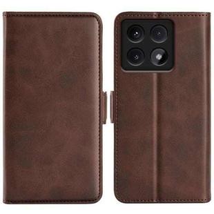 For Xiaomi 14T Dual-side Magnetic Buckle Horizontal Flip Leather Phone Case(Brown)