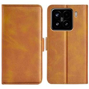 For Xiaomi 15 Dual-side Magnetic Buckle Horizontal Flip Leather Phone Case(Yellow)