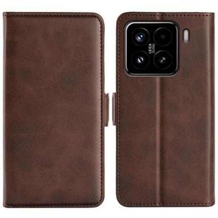 For Xiaomi 15 Dual-side Magnetic Buckle Horizontal Flip Leather Phone Case(Brown)