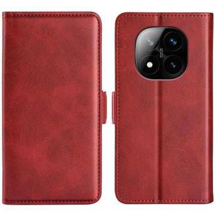 For Xiaomi Redmi Note 14 Pro+ Dual-side Magnetic Buckle Horizontal Flip Leather Phone Case(Red)