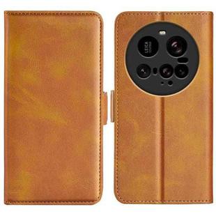 For Xiaomi 15 Ultra Dual-side Magnetic Buckle Horizontal Flip Leather Phone Case(Yellow)