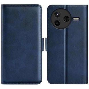 For Redmi K80 / Poco F7 Pro Dual-side Magnetic Buckle Horizontal Flip Leather Phone Case(Dark Blue)