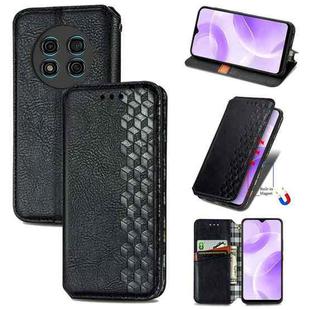 For Ulefone Note 15 Cubic Grid Pressed Magnetic Leather Phone Case(Black)