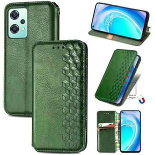 For OnePlus Nord CE 2 Lite 5G Cubic Grid Pressed Magnetic Leather Phone Case(Green)