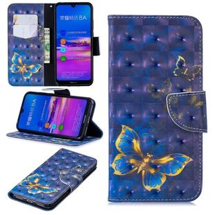 3D Colored Drawing Pattern Horizontal Flip Leather Case for Huawei Honor 8A, with Holder & Card Slots & Wallet(Butterfly)