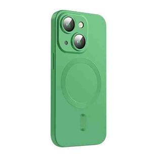 For iPhone 14 Plus ENKAY MagSafe Matte TPU Phone Case with Lens Film(Green)