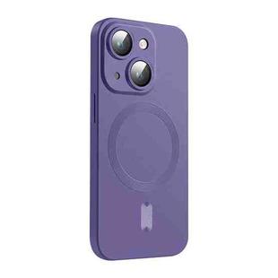 For iPhone 14 ENKAY MagSafe Matte TPU Phone Case with Lens Film(Purple)