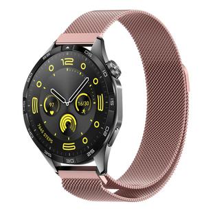 For Huawei Watch GT4 46mm Milan Magnetic Steel Mesh Watch Band(Pink)