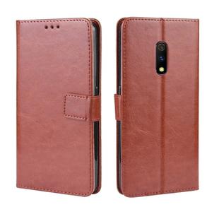 Retro Crazy Horse Texture Horizontal Flip Leather Case for OPPO Realme X / OPPO K3 , with Holder & Card Slots & Photo Frame(Brown)