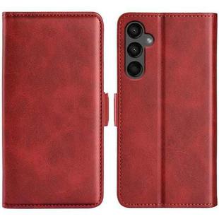 For Samsung Galaxy A15 Dual-side Magnetic Buckle Horizontal Flip Leather Phone Case(Red)