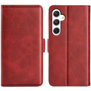 For Samsung Galaxy S24+ 5G Dual-side Magnetic Buckle Horizontal Flip Leather Phone Case(Red)