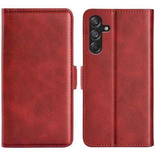 For Samsung Galaxy M55 5G Dual-side Magnetic Buckle Horizontal Flip Leather Phone Case(Red)