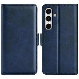 For Samsung Galaxy S24 FE 5G Dual-side Magnetic Buckle Horizontal Flip Leather Phone Case(Dark Blue)