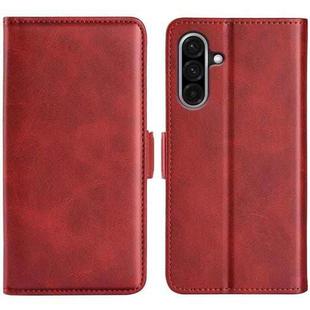 For Samsung Galaxy A36 Dual-side Magnetic Buckle Horizontal Flip Leather Phone Case(Red)