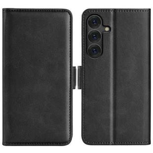 For Samsung Galaxy S25+ 5G Dual-side Magnetic Buckle Horizontal Flip Leather Phone Case(Black)