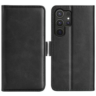 For Samsung Galaxy S25 Ultra 5G Dual-side Magnetic Buckle Horizontal Flip Leather Phone Case(Black)