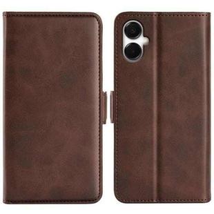 For Samsung Galaxy A06 5G Dual-side Magnetic Buckle Horizontal Flip Leather Phone Case(Brown)