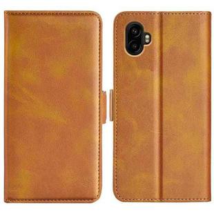 For Samsung Galaxy Xcover 7 Pro Dual-side Magnetic Buckle Horizontal Flip Leather Phone Case(Yellow)