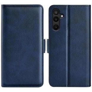 For Samsung Galaxy M16 / F16 Dual-side Magnetic Buckle Horizontal Flip Leather Phone Case(Dark Blue)
