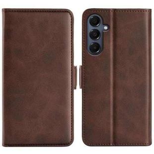 For Samsung Galaxy A17 5G Dual-side Magnetic Buckle Horizontal Flip Leather Phone Case(Brown)