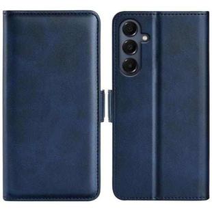 For Samsung Galaxy A17 5G Dual-side Magnetic Buckle Horizontal Flip Leather Phone Case(Dark Blue)
