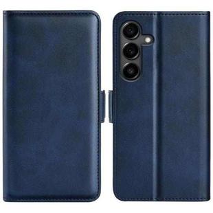 For Samsung Galaxy S25 FE 5G Dual-side Magnetic Buckle Horizontal Flip Leather Phone Case(Dark Blue)