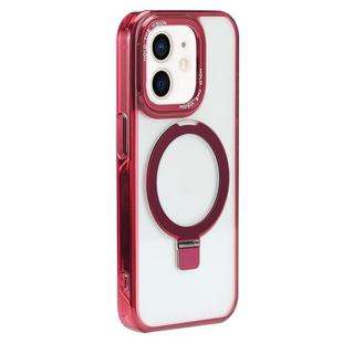 For iPhone 12 Starlink Stand Clear Magsafe Phone Case(Red)