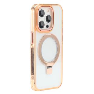 For iPhone 13 Pro Starlink Stand Clear Magsafe Phone Case(Orange)