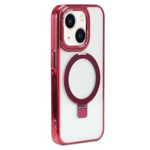For iPhone 14 Plus Starlink Stand Clear Magsafe Phone Case(Red)