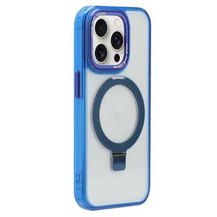 For iPhone 15 Pro Max Starlink Stand Clear Magsafe Phone Case(Blue)