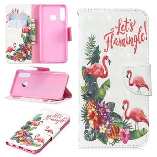 3D Colored Drawing Pattern Horizontal Flip Leather Case for  Huawei P30 Lite, with Holder & Card Slots & Wallet(English Flamingo)