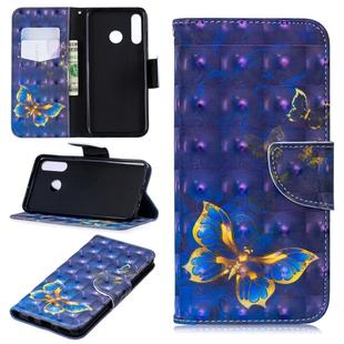 3D Colored Drawing Pattern Horizontal Flip Leather Case for  Huawei P30 Lite, with Holder & Card Slots & Wallet(Butterfly)