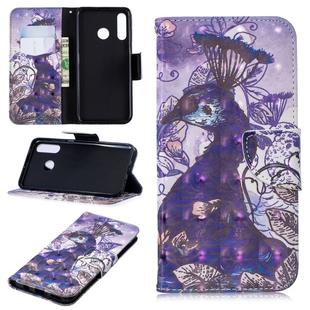 3D Colored Drawing Pattern Horizontal Flip Leather Case for  Huawei P30 Lite, with Holder & Card Slots & Wallet(Peacock)