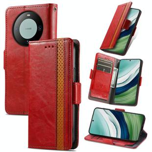 For Huawei Mate 60 CaseNeo Splicing Dual Magnetic Buckle Leather Phone Case(Red)