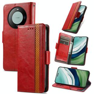 For Huawei Mate 60 Pro CaseNeo Splicing Dual Magnetic Buckle Leather Phone Case(Red)