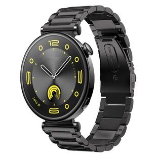 For Huawei Watch GT4 41mm Three Bead Stainless Steel Metal Watch Band(Black)