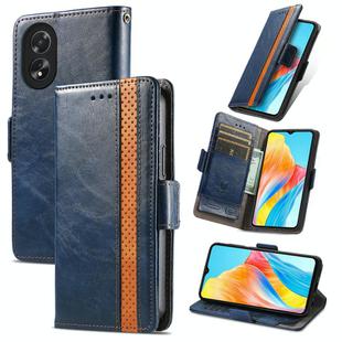 For OPPO A38 CaseNeo Splicing Dual Magnetic Buckle Leather Phone Case(Blue)