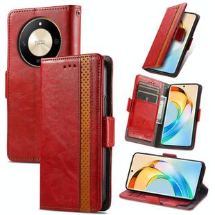 For Honor X50 CaseNeo Splicing Dual Magnetic Buckle Leather Phone Case(Red)