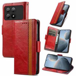 For Xiaomi Redmi K70E CaseNeo Splicing Dual Magnetic Buckle Leather Phone Case(Red)