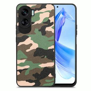For Honor 90 Lite Retro Camouflage Leather Back Phone Case(Green)